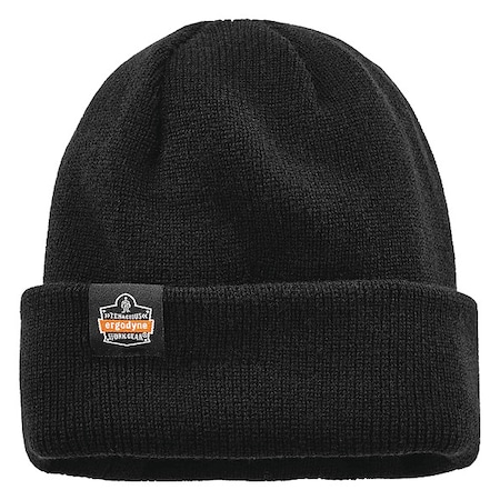 Ergodyne Knit Cap with Zipper, Over The Head, Black 6811Z