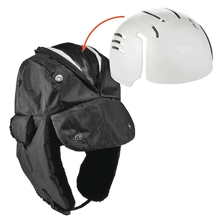 Ergodyne Trapper Hat, Over the Head, L/XL, Black 6802ZI