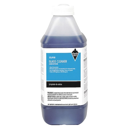 Tough Guy Liquid Glass Cleaner, 1.9L, Clear, Unscented, Bottle 55JF66