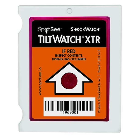 Tiltwatch Tilt Indicating Label, Yellow, PK100 24101