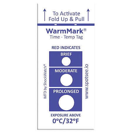 Warmmark TemperatureIndicatingLabel, Blue, PK100 WM 0/32