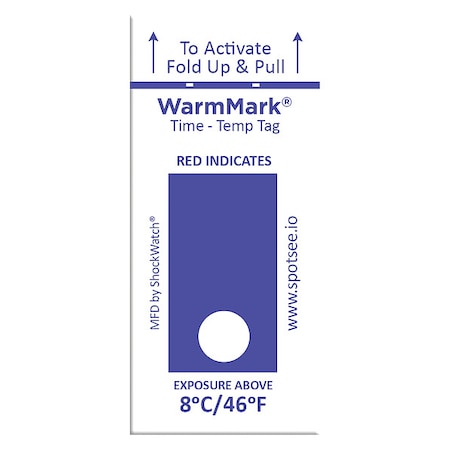 Warmmark TemperatureIndicatingLabel, Blue, PK100 WM 8/46-12