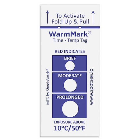 Warmmark TemperatureIndicatingLabel, Blue, PK100 WM 10/50