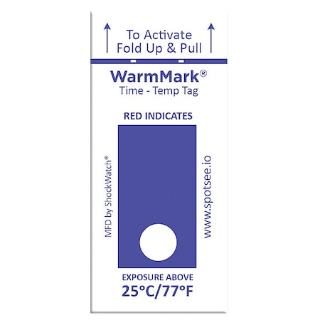 Warmmark TemperatureIndicatingLabel, Blue, PK100 WM 25/77-8