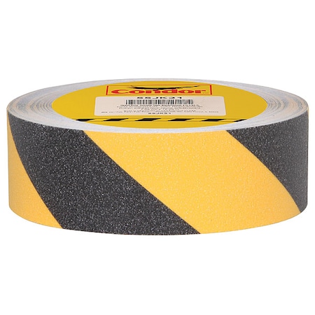 Condor Anti-Slip Tape 46 Grit Size, 2 in W x 60 ft L, 0.03 in Thick GRAN15292