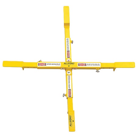 Allegro Industries Manhole Safety Cross, Steel, 15 lb., Yellow 9406-24A