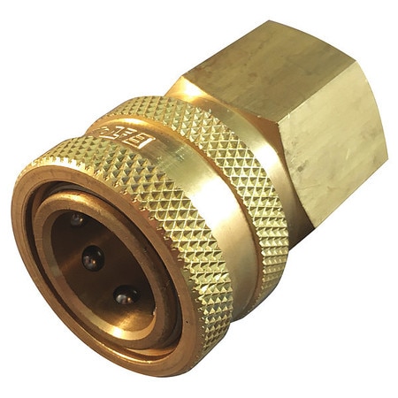 HANSEN Hydraulic Quick Connect Hose Coupling, Brass Body, Push-to-Connect Lock, 1/2"-14 Thread Size 4S26