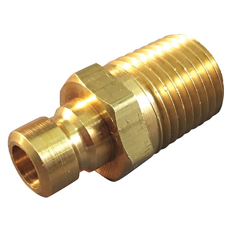 Hansen Hydraulic Quick Connect Hose Coupling, Brass Body, Push-to-Connect Lock, 3/8"-18 Thread Size FTP353