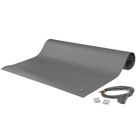 Scs Gray Static Dissipative Mat, 0.07 in Thick, Rubber 8901