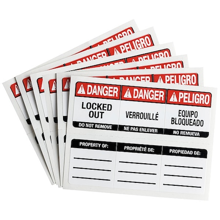 Brady Padlock Label, Height 57/64", Vinyl, PK6 150556