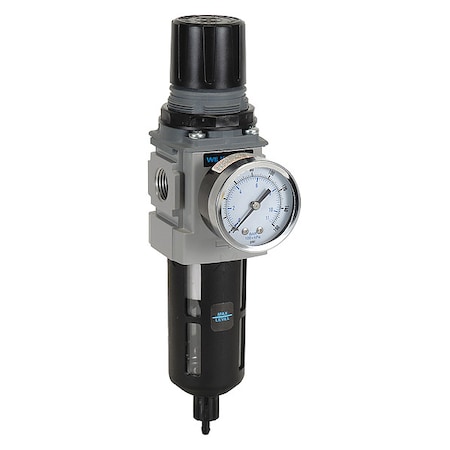 Wilkerson Filter-Regulator, Max. Incoming 150 psi, Drain Type: Manual B18-03-FKG0B