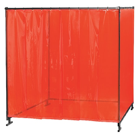 STEINER Welding Booth, 6 ft W, 6 ft H, Orange 538WC-338S-6X6