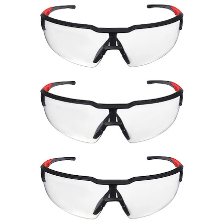 Milwaukee Tool Safety Glasses, Wraparound Clear Polycarbonate Lens, Anti-Fog, Scratch-Resistant, 3PK 48-73-2050