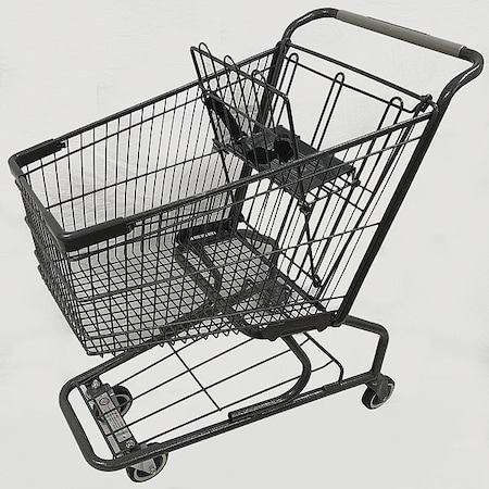 Zoro Select Wire Shopping Cart, Dark Gray, 300 lb Cap. WMP-090L-EC
