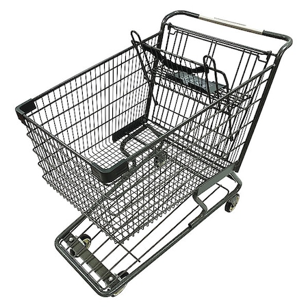 Zoro Select Wire Shopping Cart, Dark Gray, 500 lb Cap. WMP-180L-EC