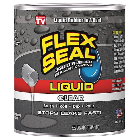 Flex Seal Leak Sealer 32 oz, Can, Clear, Liquid LFSCLRR32 | Zoro