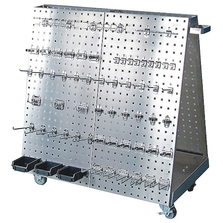 Triton Products 36-3/4 In. L x 39-1/4 In. H x 21-1/4 In. W Stainless Steel Tool Cart 60 pc. Stainless Steel LocHook Asst 3 Hanging Bins LBC-18SSH