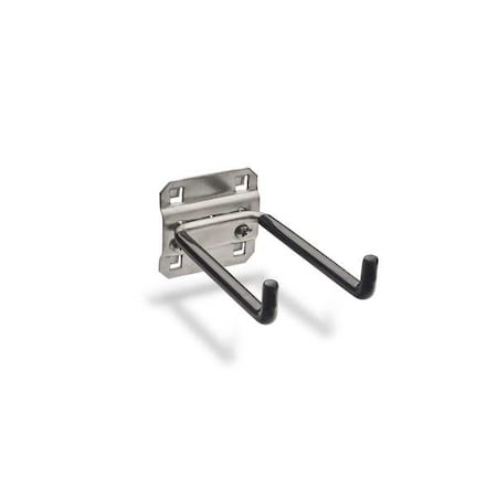 Triton Products 4 In. Double Rod 90 Degree Bend Vinyl-Dipped Stainless Steel Pegboard Hook for SS LocBoard, PK2 V62419