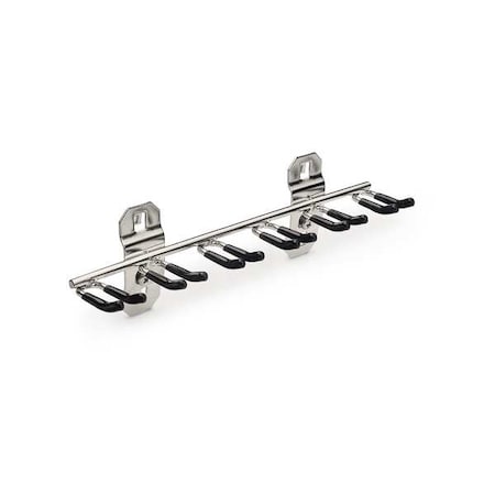 Triton Products 8-1/8 In. W Vinyl-Dipped Stainless Steel Multi-Prong Tool Holder for Stainless Steel LocBoard V66660