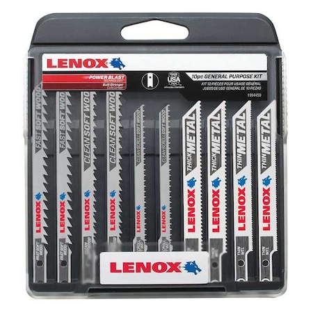 Lenox JigSaw Blade Set, 10pcs, TPI-10, 14, 20, 24, 6 1994459