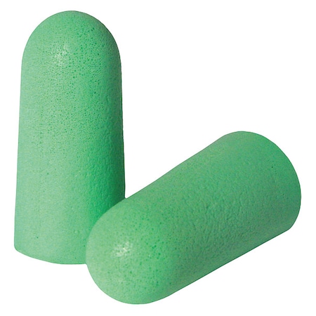 CONDOR Disposable Uncorded Ear Plugs, Bullet Shape, 33 dB, 1 Pairs, Green 55KN52