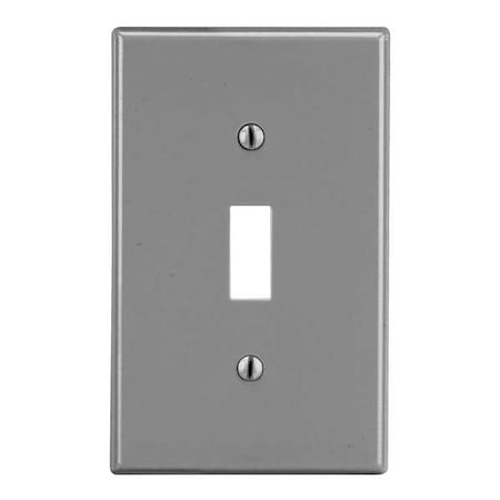 Hubbell Wiring Device-Kellems Toggle Switch Wall Plate, Number of Gangs: 1 Plastic, Satin Finish, Graphite P1GY