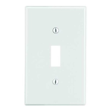 Hubbell Wiring Device-Kellems Toggle Switch Wall Plate, Number of Gangs: 1 Plastic, Satin Finish, White PJ1W