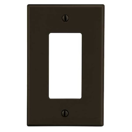 Hubbell Wiring Device-Kellems Rocker Wall Plate, Number of Gangs: 1 Plastic, Satin Finish, Brown P26