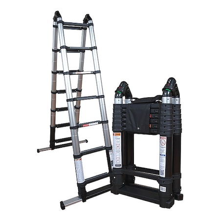 Telescoping Ladder,14 ft. Extended,Al
