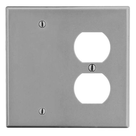 Hubbell Wiring Device-Kellems Blank Wall Plate, Number of Gangs: 2 Plastic, Satin Finish, Graphite P138GY