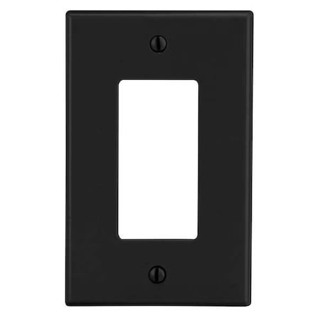 HUBBELL Rocker Wall Plate, Number of Gangs: 1 Plastic, Smooth Finish, Black P26BK