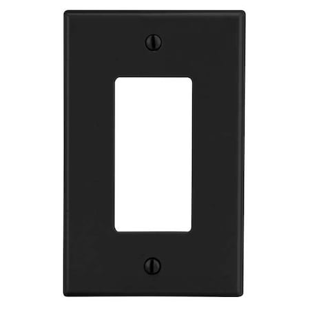 Hubbell Wiring Device-Kellems Rocker Wall Plate, Number of Gangs: 1 Plastic, Satin Finish, Black P26BK