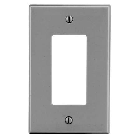 Hubbell Wiring Device-Kellems Rocker Wall Plate, Number of Gangs: 1 Plastic, Satin Finish, Graphite P26GY