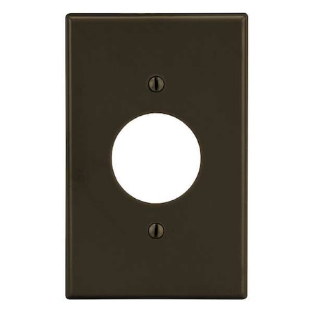 Hubbell Wiring Device-Kellems Single Receptacle Wall Plate, Number of Gangs: 1 Plastic, Satin Finish, Brown P7