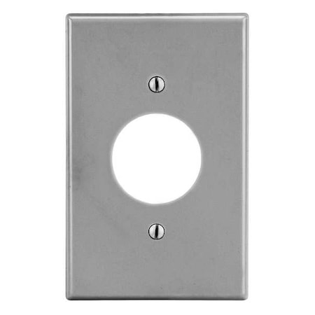 Hubbell Wiring Device-Kellems Single Receptacle Wall Plate, Number of Gangs: 1 Plastic, Satin Finish, Graphite P7GY