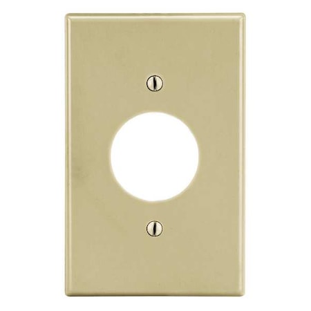 Hubbell Wiring Device-Kellems Single Receptacle Wall Plate, Number of Gangs: 1 Plastic, Satin Finish, Ivory P7I