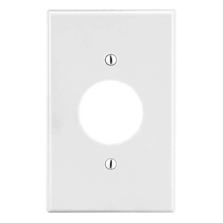 Hubbell Wiring Device-Kellems Single Receptacle Wall Plate, Number of Gangs: 1 Plastic, Satin Finish, White P7W