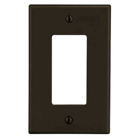 Hubbell Wiring Device-Kellems Rocker Wall Plate, Number of Gangs: 1 Plastic, Satin Finish, Brown PJ26