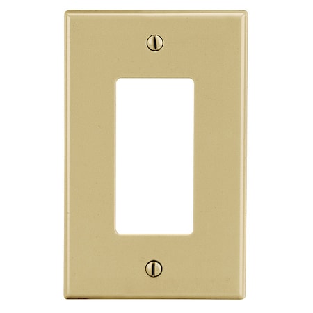Hubbell Wiring Device-Kellems Rocker Wall Plate, Number of Gangs: 1 Plastic, Satin Finish, Ivory P26I