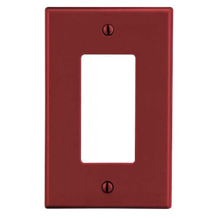 Hubbell Wiring Device-Kellems Rocker Wall Plate, Number of Gangs: 1 Plastic, Satin Finish, Red PJ26R