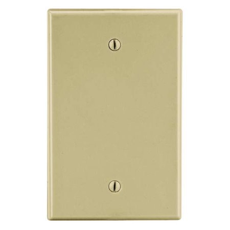 Hubbell Wiring Device-Kellems Blank Box Mount Wall Plate, Number of Gangs: 1 Plastic, Satin Finish, Ivory P13I