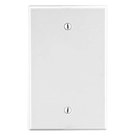 Hubbell Wiring Device-Kellems Blank Box Mount Wall Plate, Number of Gangs: 1 Plastic, Satin Finish, White P13W