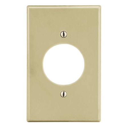 Hubbell Wiring Device-Kellems Single Receptacle Wall Plate, Number of Gangs: 1 Plastic, Satin Finish, Ivory P720I