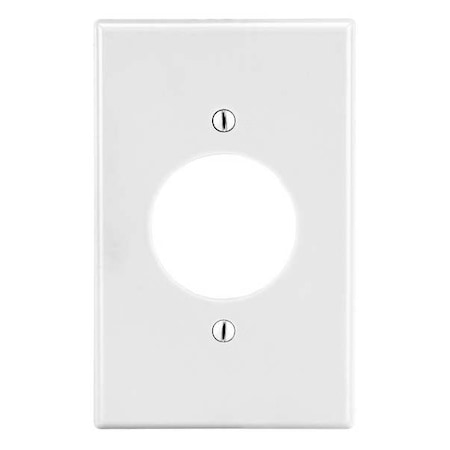 Hubbell Wiring Device-Kellems Single Receptacle Wall Plate, Number of Gangs: 1 Plastic, Satin Finish, White P720W
