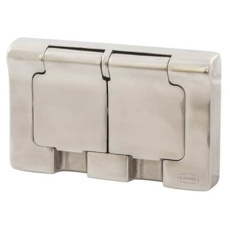 Hubbell Wiring Device-Kellems Weatherproof Wall Plate, Number of Gangs: 1-Gang Stainless Steel, Brushed Finish, Silver HBLSS83R