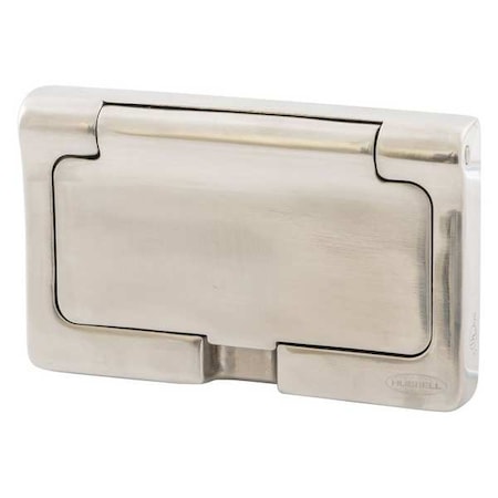 Hubbell Wiring Device-Kellems Weatherproof Wall Plate, Number of Gangs: 1-Gang Stainless Steel, Brushed Finish, Silver HBLSS263R