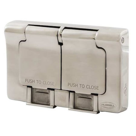 Hubbell Wiring Device-Kellems Weatherproof Wall Plate, Number of Gangs: 1-Gang Stainless Steel, Brushed Finish, Silver HBLSS84X