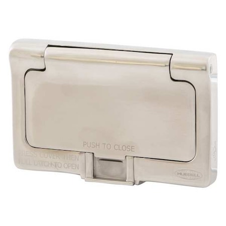 Hubbell Wiring Device-Kellems Weatherproof Wall Plate, Number of Gangs: 1-Gang Stainless Steel, Brushed Finish, Silver HBLSS264X
