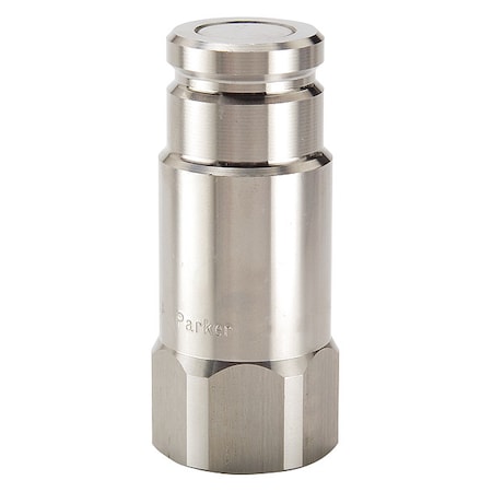 Parker Hydraulic Quick Connect Hose Coupling, 316 Stainless Steel Body, Push-to-Connect Lock, FS Series FS-752-12FP