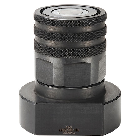Parker Hydraulic Quick Connect Hose Coupling, Steel Body, Thread-to-Connect Lock, 9/16"-18 Thread Size FET-1501-24SFP